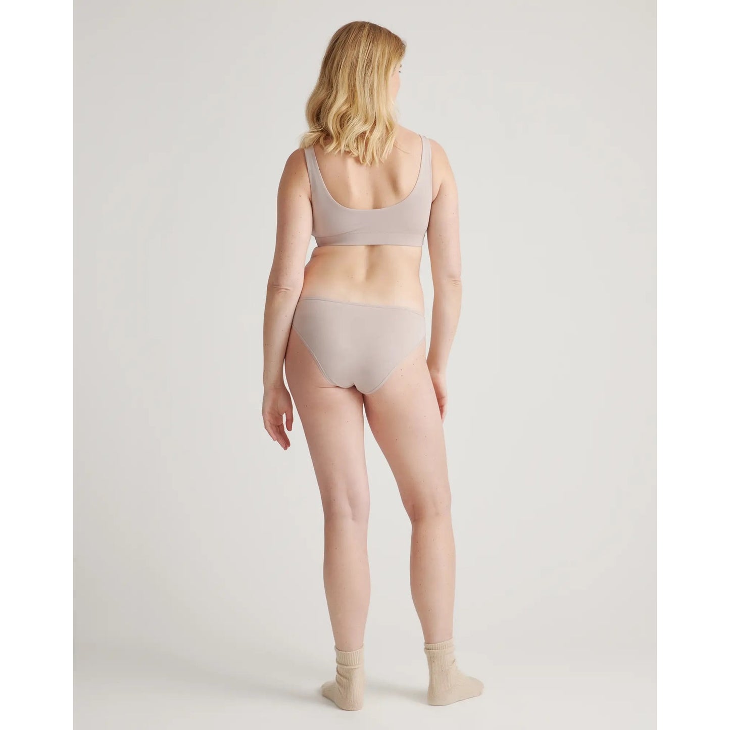 Quince Organic Cotton Bikini Underwear 6-Pack XS Nude/Beige NEW Soft Stretch