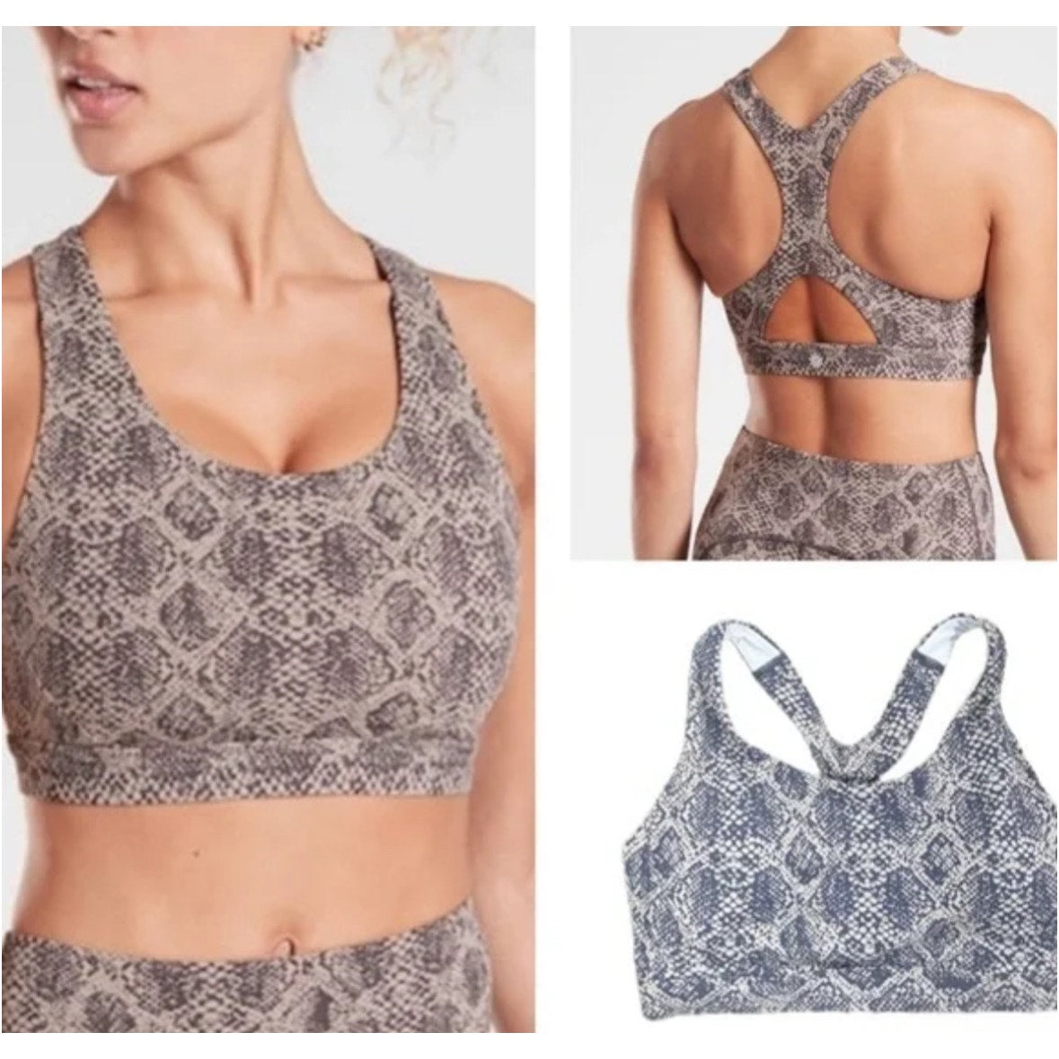Athleta Snake Print Racerback Sports Bra – Size S (GUC)