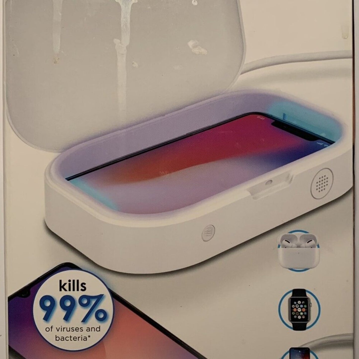 Vivitar PureMobile UV Sterilizer + USB Charging Port – White NEW