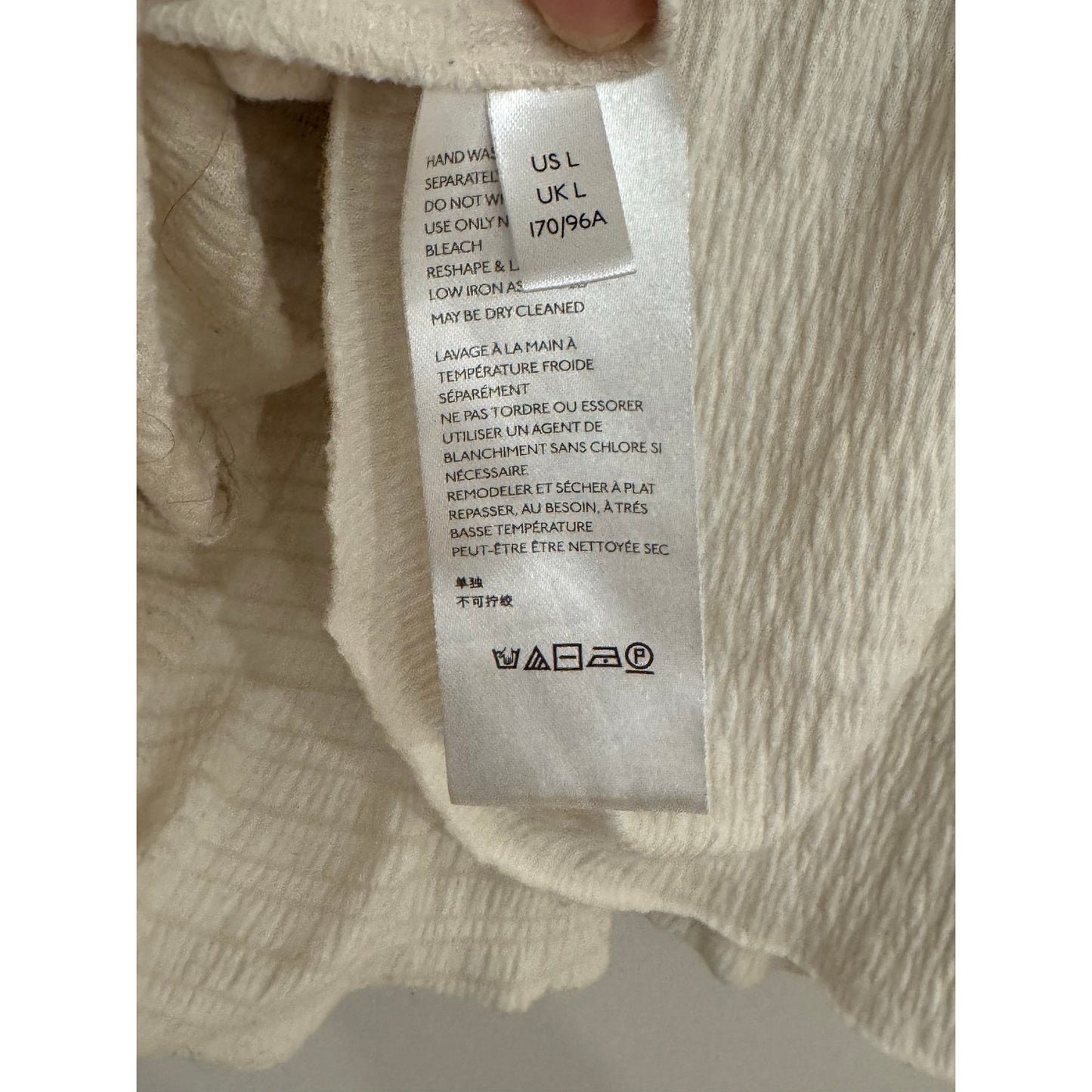 Urban Outfitters Cream Textured Boho Blouse • Size L