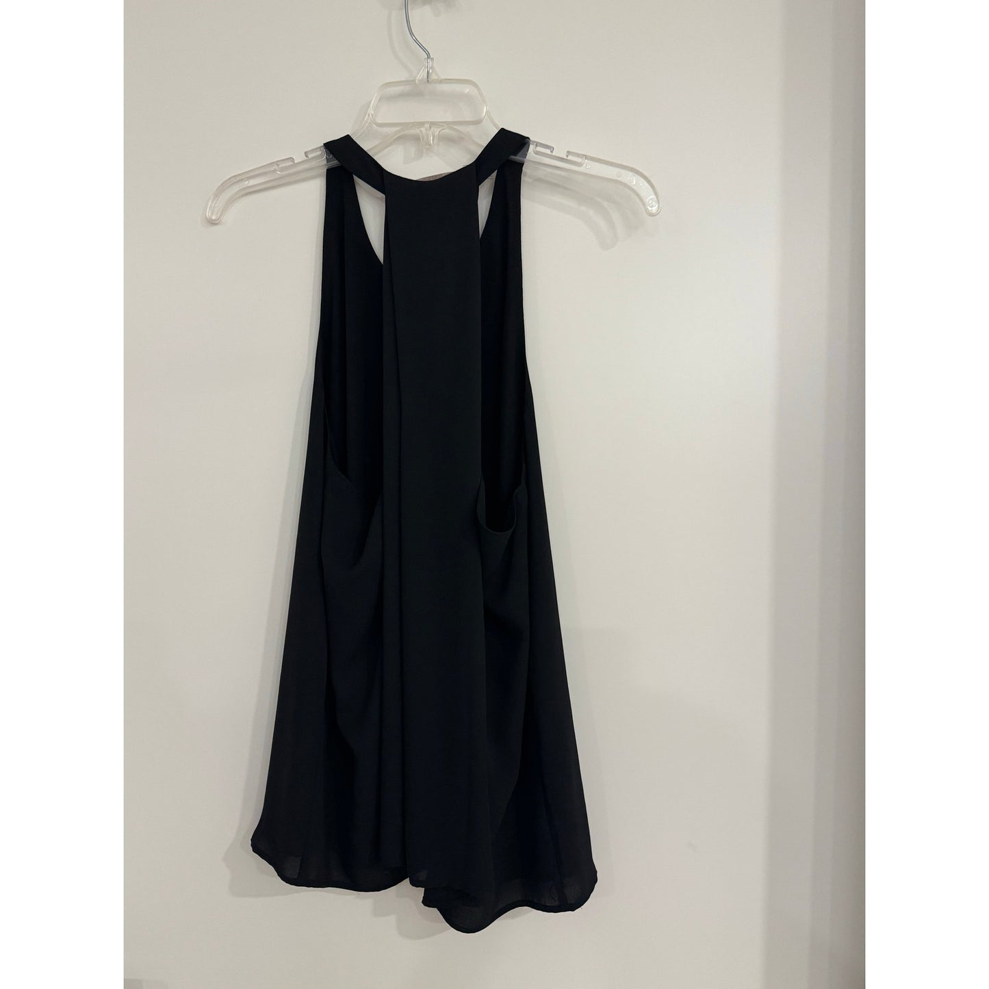 LOFT Black Racerback Tank Top | Size Large | Flowy Chiffon Blouse