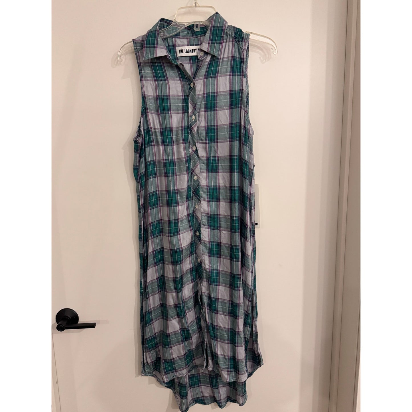 THE LAUNDRY ROOM Lonestar Button Up Shirt Dress | Clover Plaid | Size S NEW