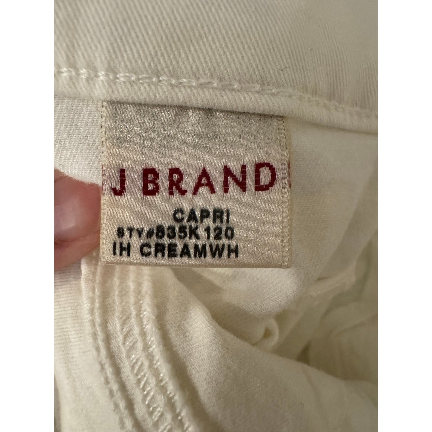 J Brand Mid-Rise Skinny Jeans – Hand-Printed Cream White – Size 25 NEW