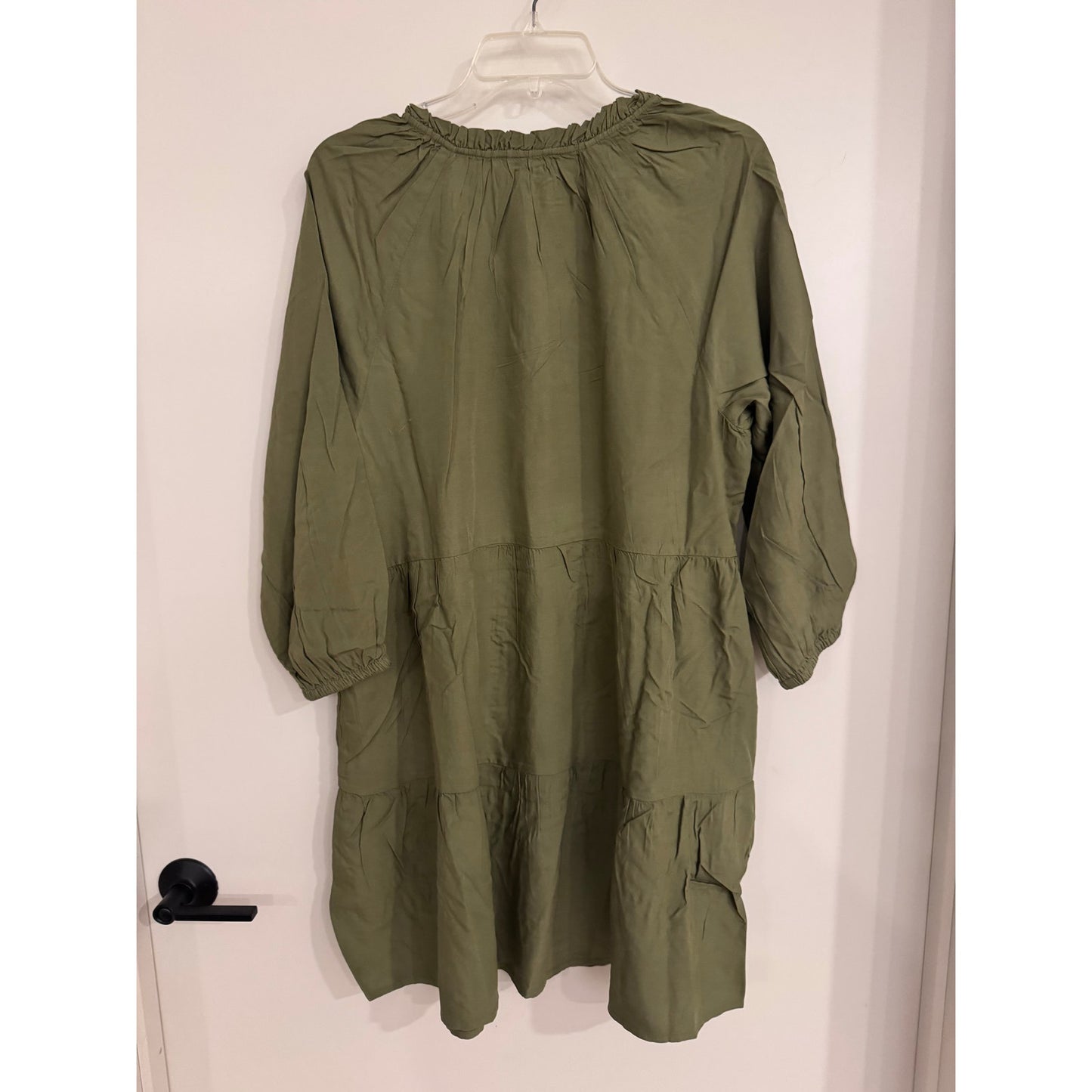The Drop @CaralynMirand Ruffle-Neck Tiered Dress | NEW | Size Large