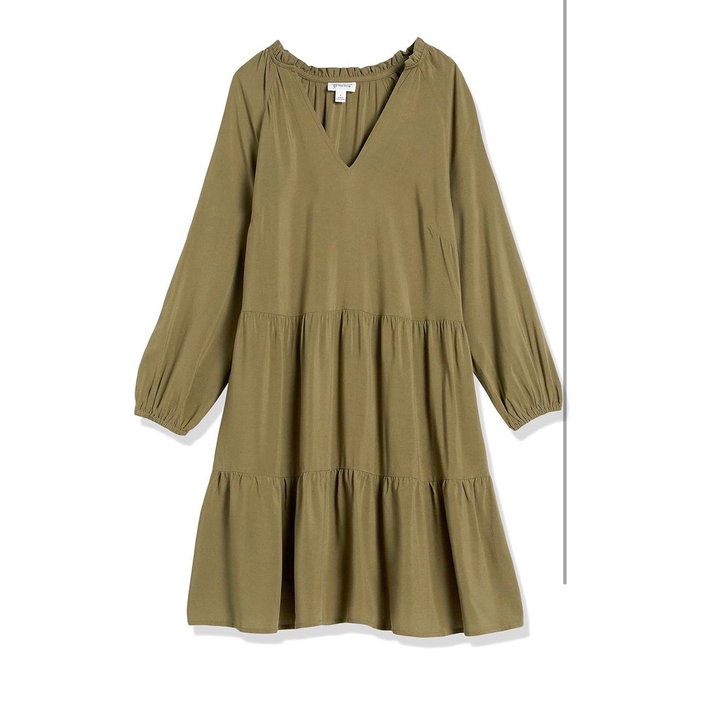 The Drop @CaralynMirand Ruffle-Neck Tiered Dress | NEW | Size Large