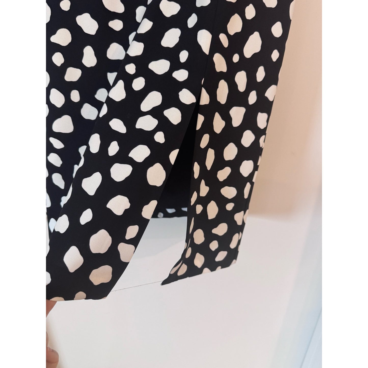 Ann Taylor Black White Polka Dot Midi Skirt Size 2 NEW