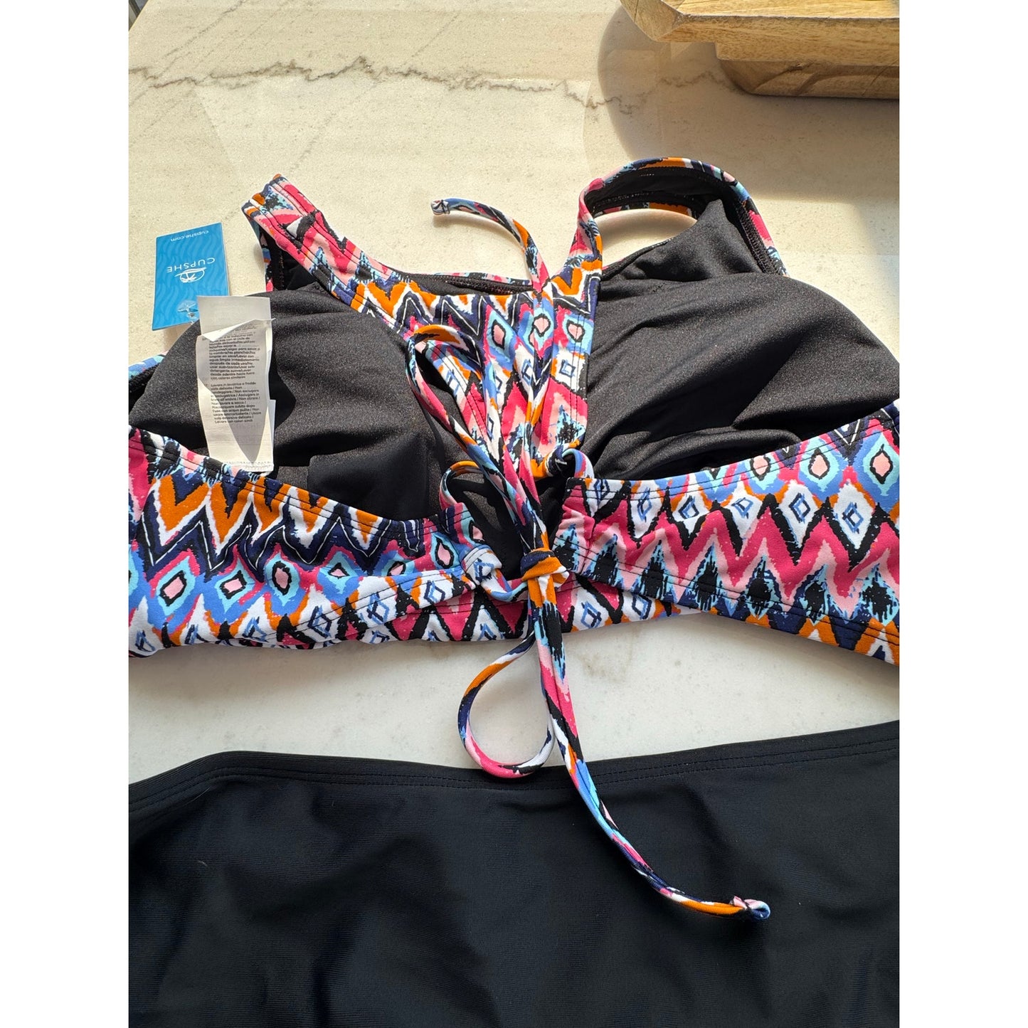 Cupshe Geo Print Racerback Bikini Set – Size Large, NWT