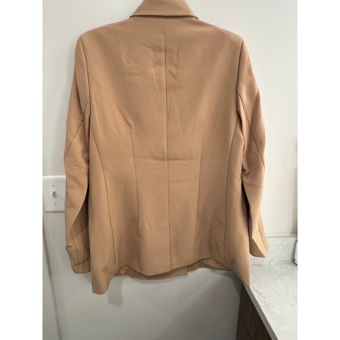 The Drop Women’s Kurt Double-Breasted Blazer | Tan | Size Large NEW