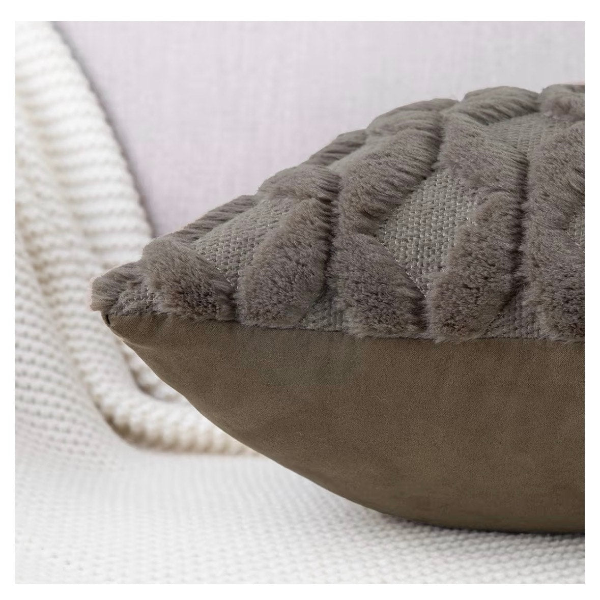 MADIZZ Decorative Throw Pillow Covers Faux Fur Velvet 20” Set/2