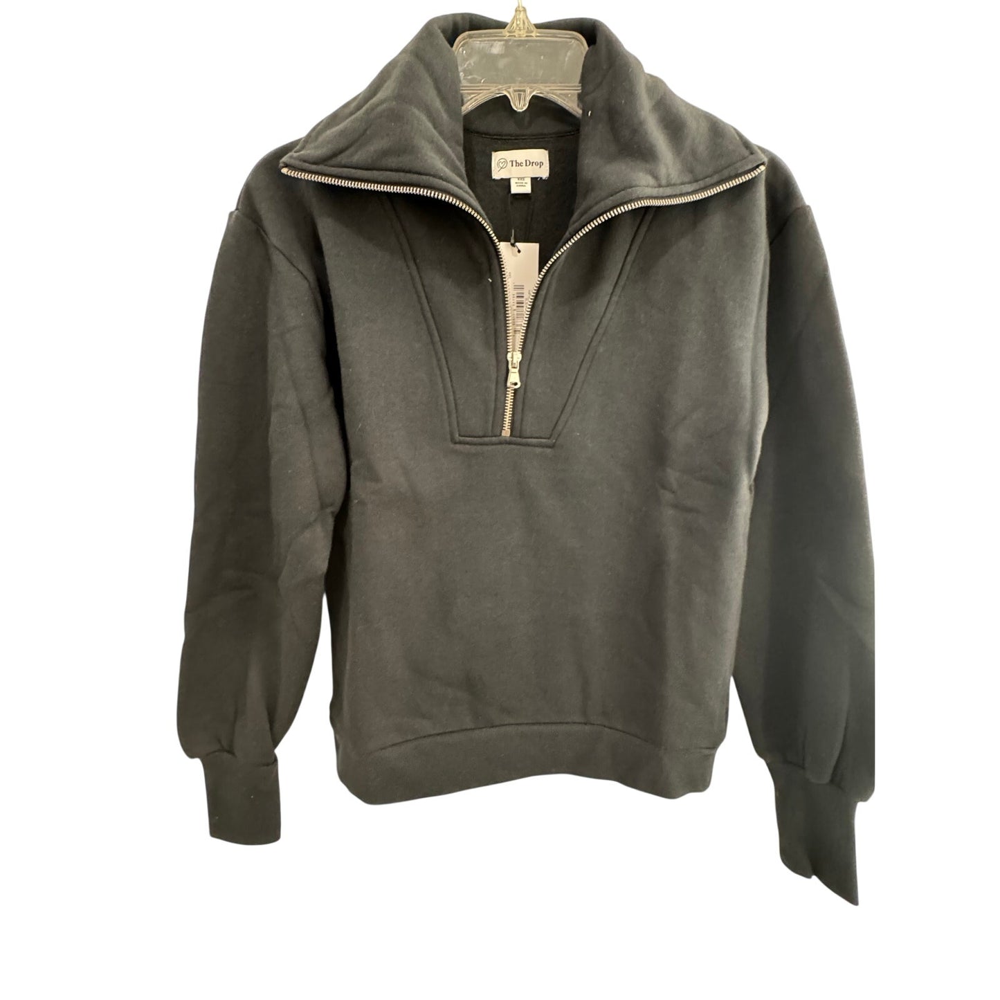 The Drop “Murphy” Half-Zip Sweatshirt |  Black | Size XS NEW