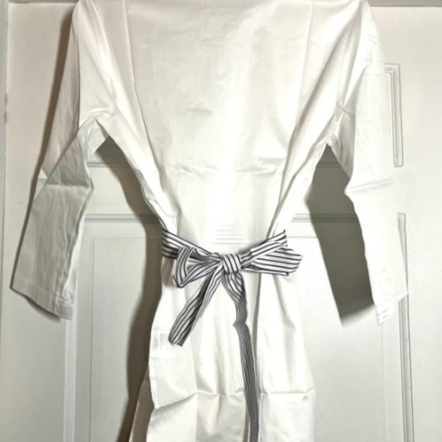 Harshman Mariel Tunic  White w/ Blue Stripe Belt | Size Large NWT