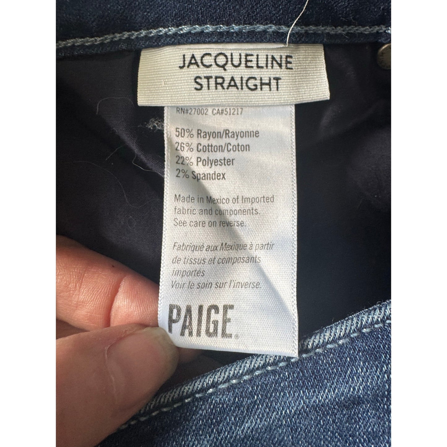 PAIGE Jacqueline Straight Raw Hem Jeans Size 32 Dark Wash Denim