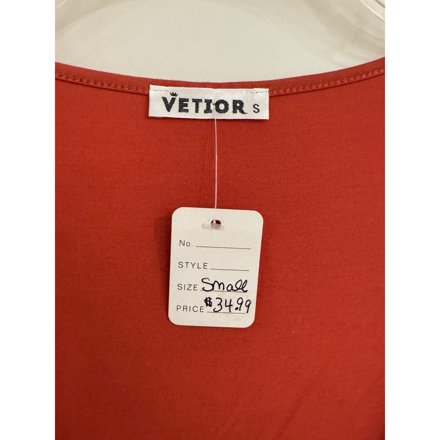 Vetior Rust Red Drape Front Long Sleeve Top – Size Small | NWT