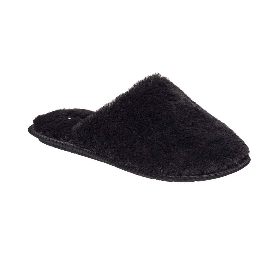 French Connection Women’s Mila Plush Slippers – Black | Size S (5-6) | NEW