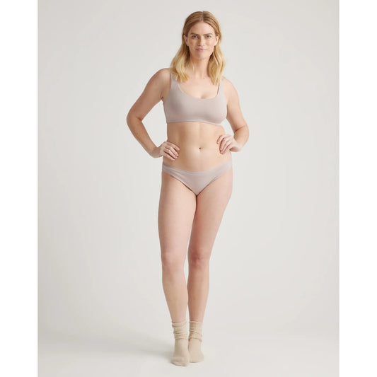 Quince Organic Cotton Bikini Underwear 6-Pack XS Nude/Beige NEW Soft Stretch