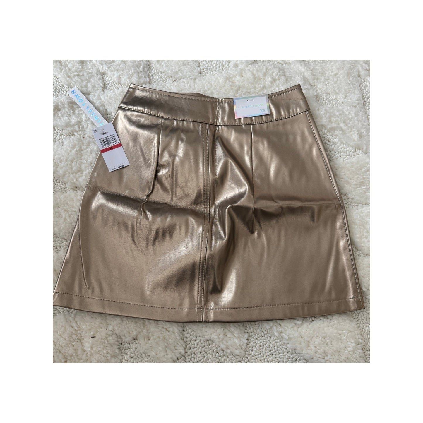 Tinseltown Metallic Mini Skirt | Champagne Gold | XS NWT