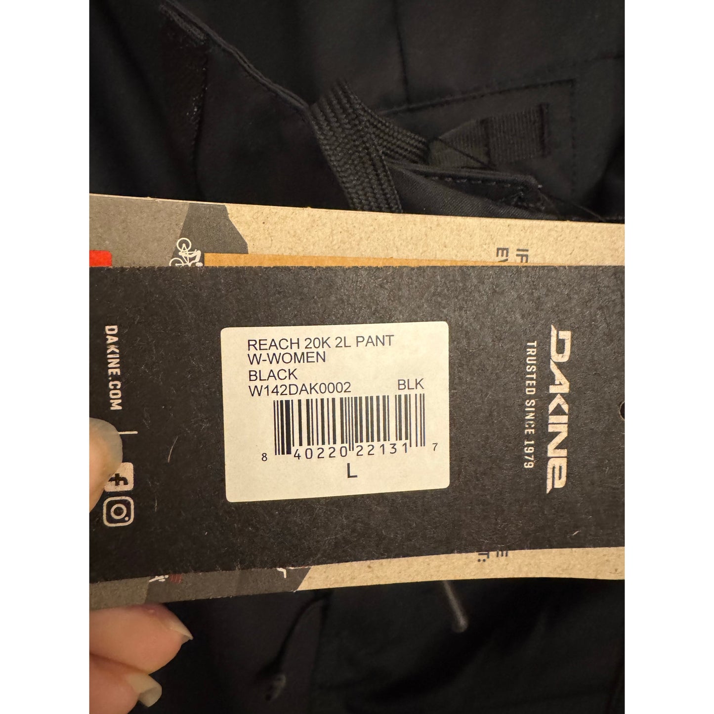 DAKINE Reach 20K 2L Snow Pants – Women’s Medium – Black– NEW with RECCO