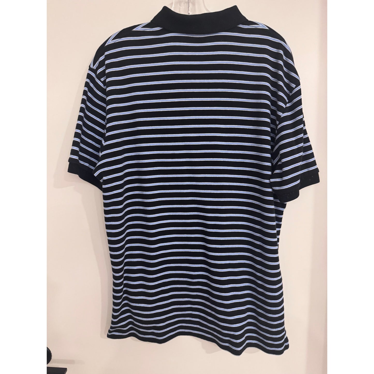 Polo Ralph Lauren Men’s Large Striped Polo Shirt Black Blue Classic Fit Cotton