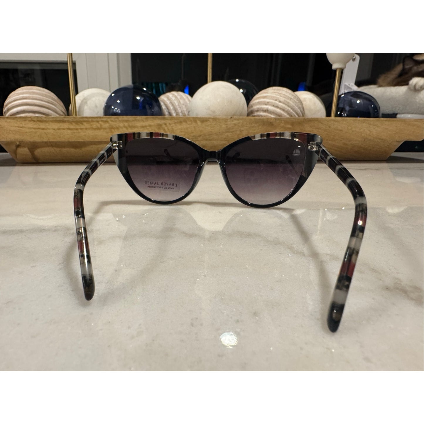 Draper James  Cat Eye Sunglasses – Black Stripe + Lenses (NWOT) DJ7045