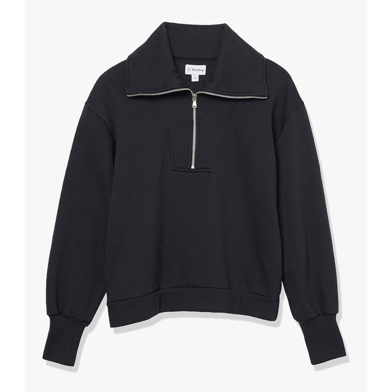 The Drop “Murphy” Half-Zip Sweatshirt |  Black | Size XS NEW