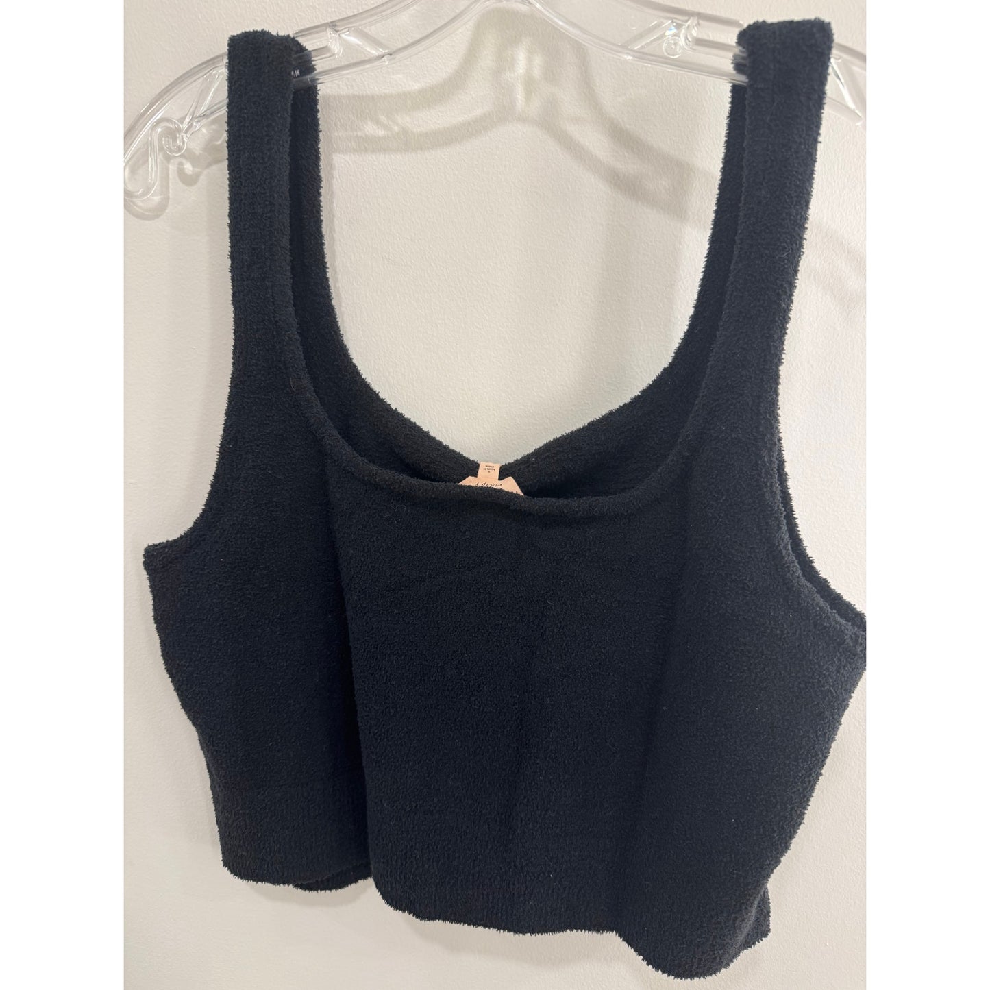 Eberjey Recycled Boucle Cropped Tank | Black | Large NWT