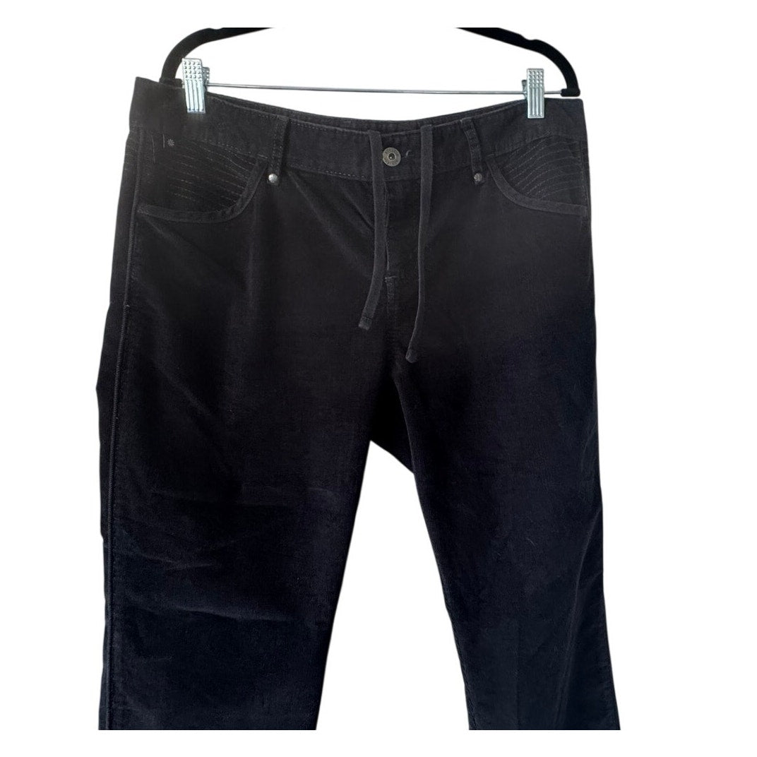 Athleta Solid Slim Black Corduroy Pants Women's Size 14