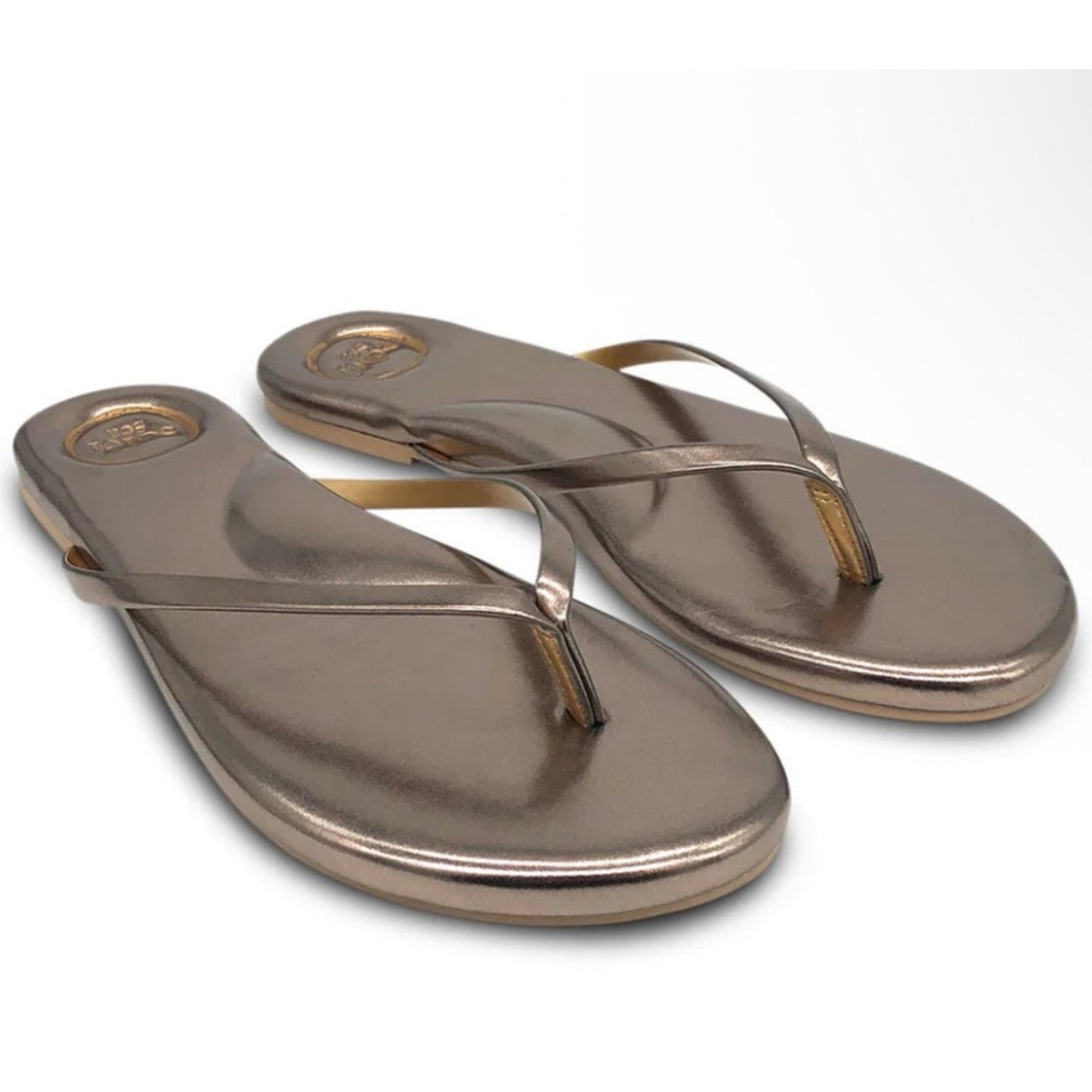 REVOLVE Soléi Sea Indie Flip-Flop Sandals | Metallic Pewter | Size 6 NWT