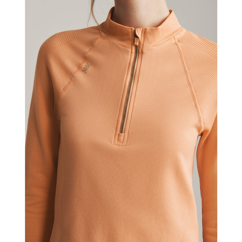 Rhone Breakaway Seamless 1/4 Zip Orange Haze NEW Size Large Cropped Athletic Top