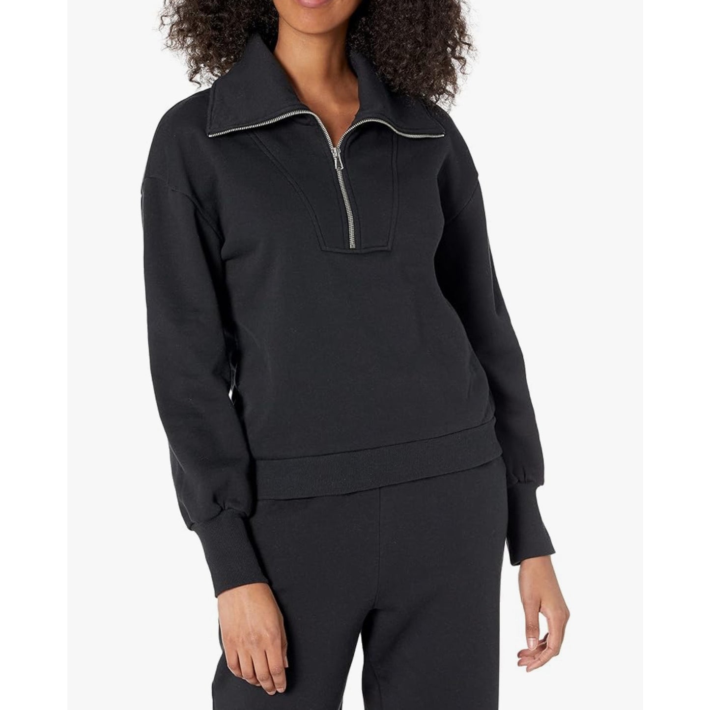 The Drop “Murphy” Half-Zip Sweatshirt |  Black | Size XS NEW