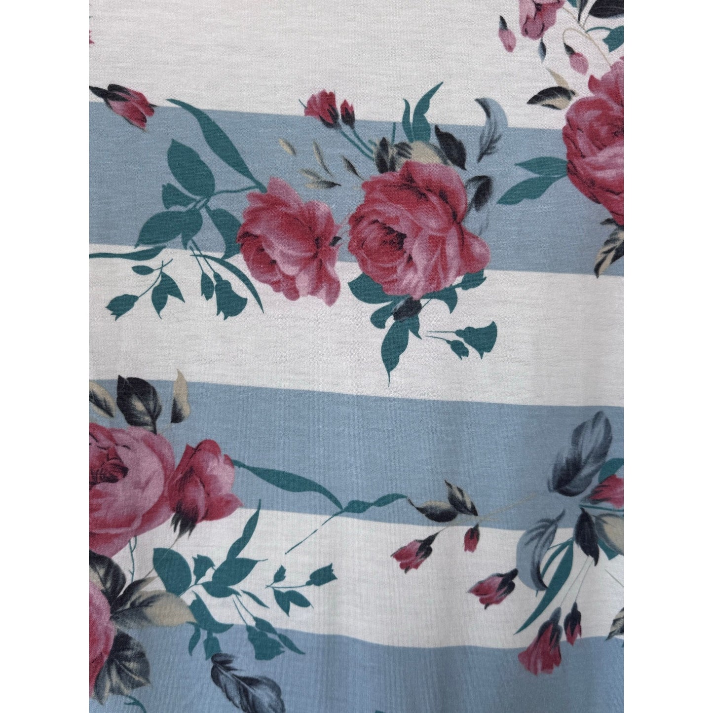 Viamor Floral Stripe Dress Small Blue Pink A-Line Casual NEW Boutique