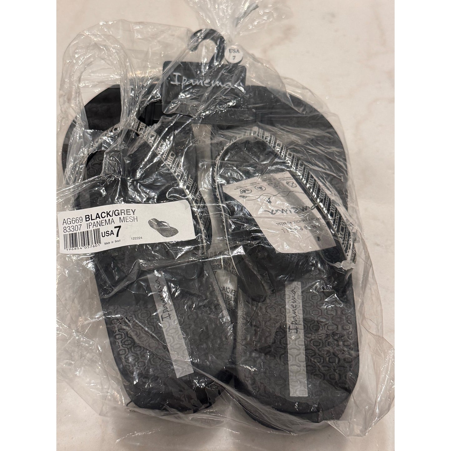 Ipanema Women’s Mesh IX Plat Wedge Flip Flops – Black NEW