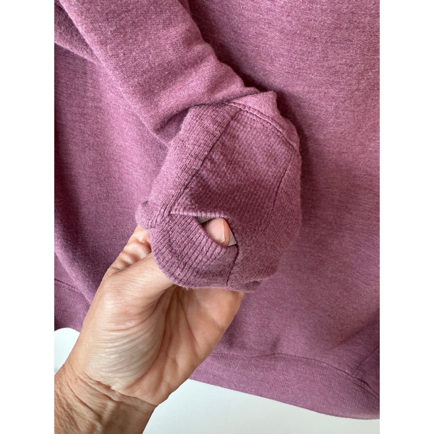 Athleta XL Oversized Cowl Neck Pullover Sweatshirt Mauve Thumbholes