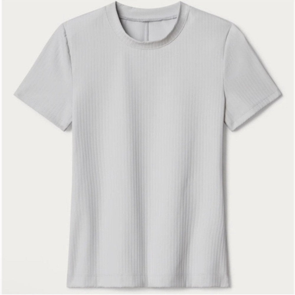 Rhone Modern Ribbed Tee Grey Mist NWT Size XL Fitted Athletic Top