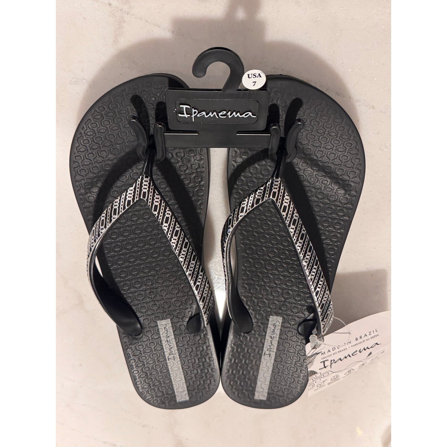 Ipanema Women’s Mesh IX Plat Wedge Flip Flops – Black NEW