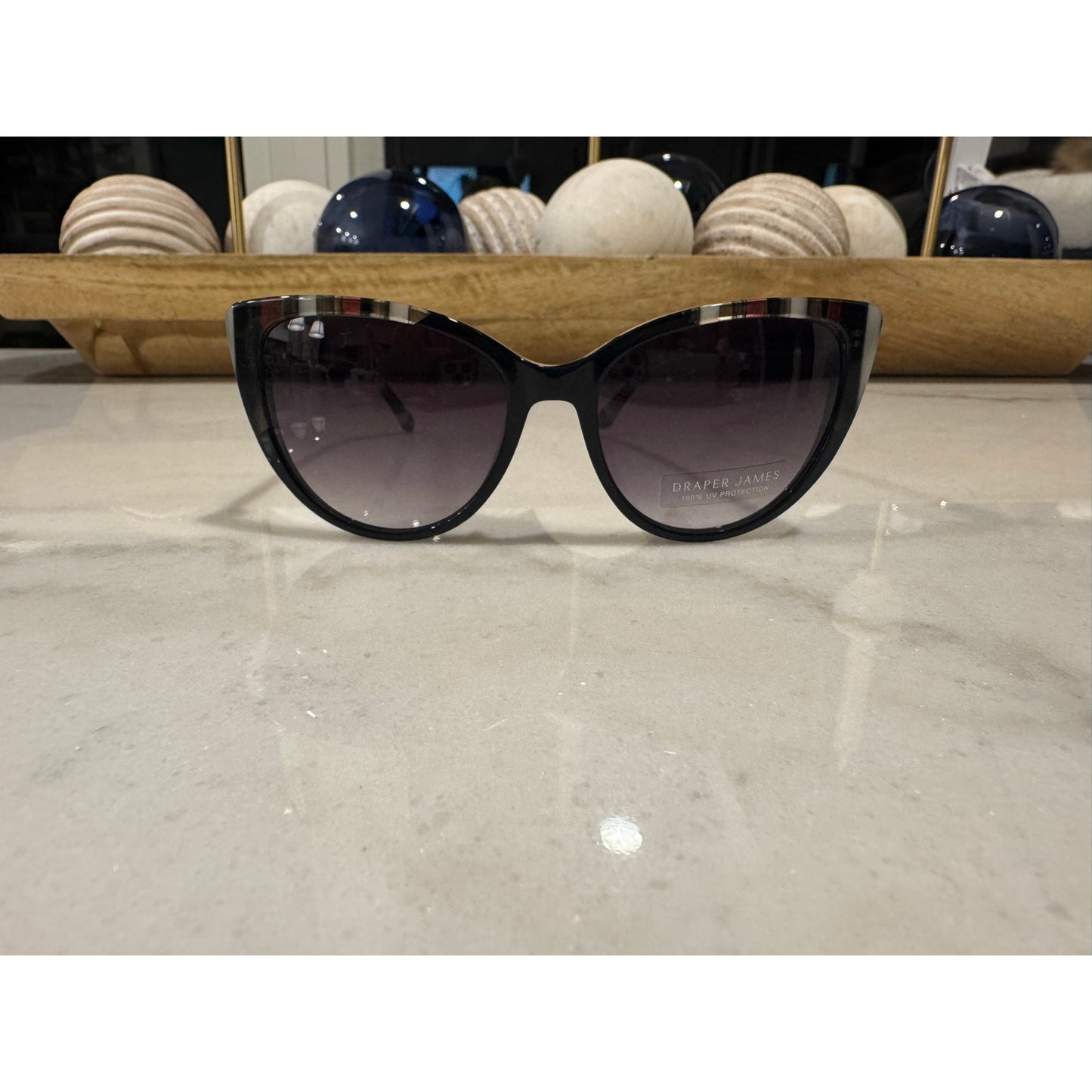 Draper James  Cat Eye Sunglasses – Black Stripe + Lenses (NWOT) DJ7045