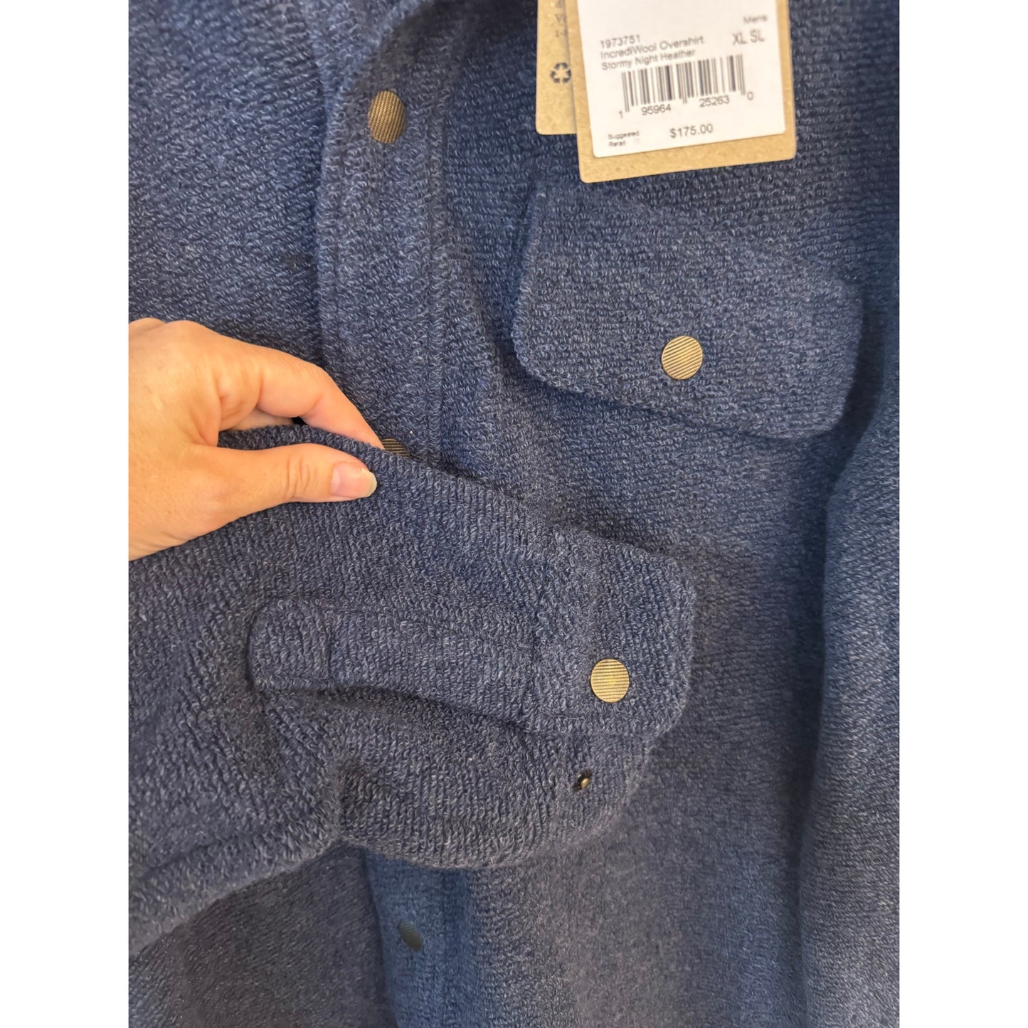 prAna IncrediWool Overshirt XL – Stormy Night Heather – NWT