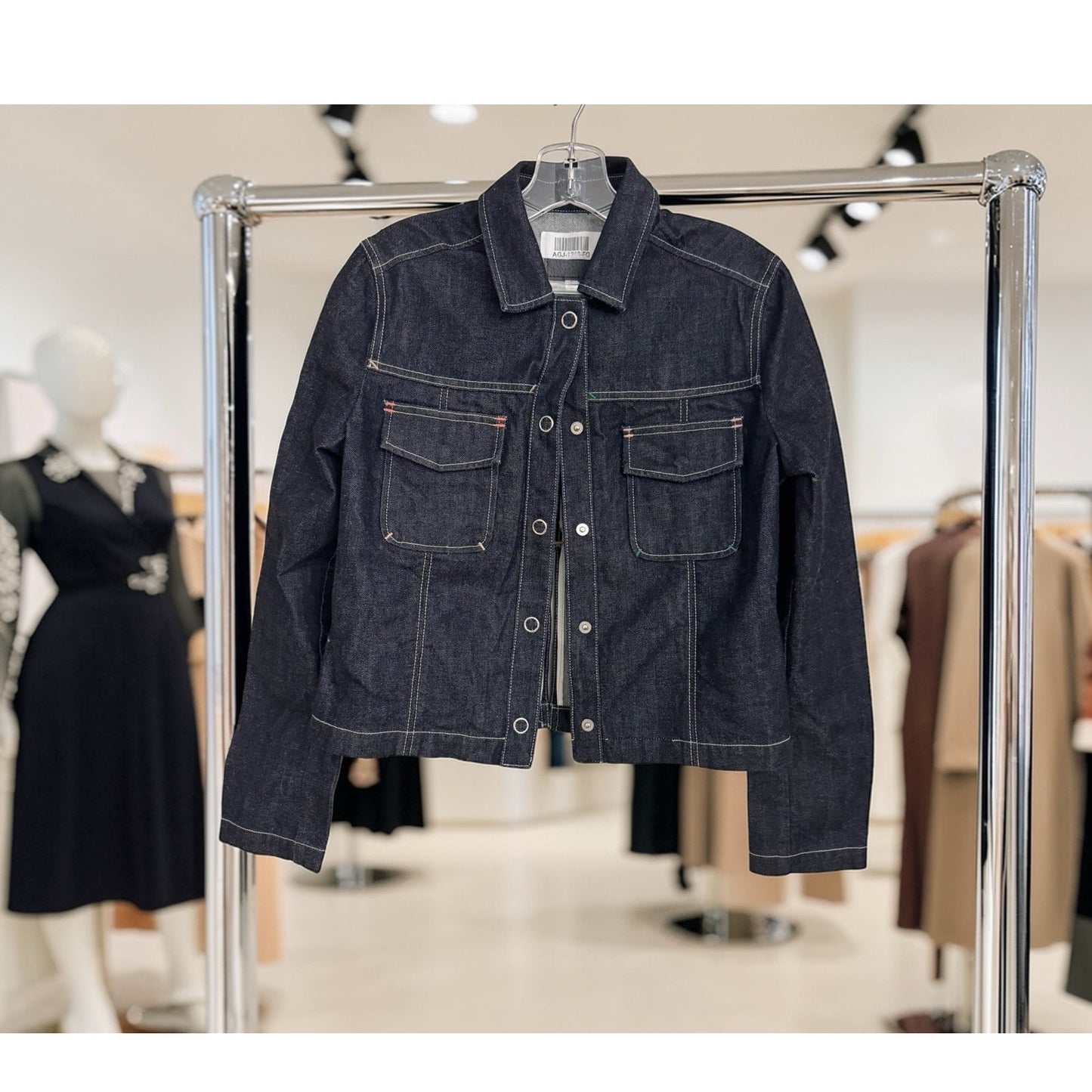AG Adriano Goldschmied Dark Wash Denim Jacket Slit Back Size Small NEW