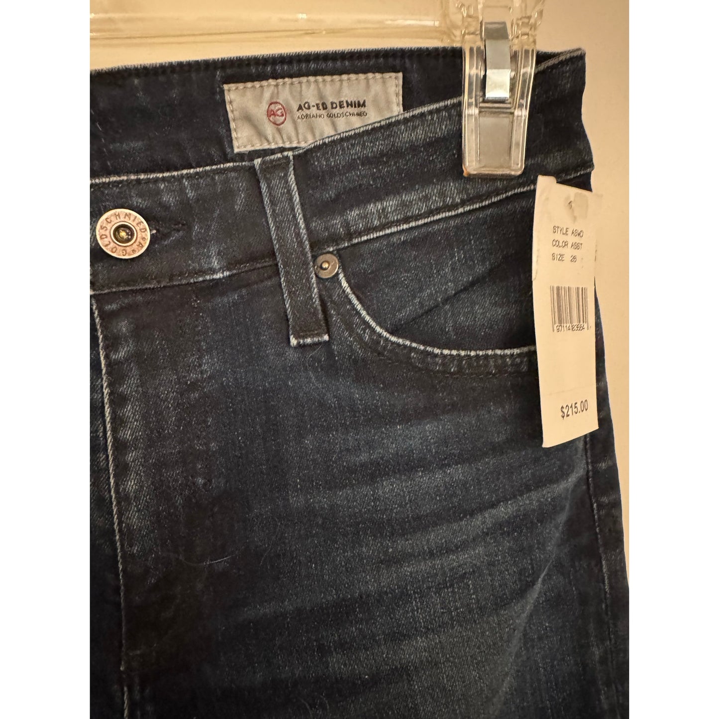 AG Adriano Goldschmied Dark Wash Straight Jeans NEW Size 26R