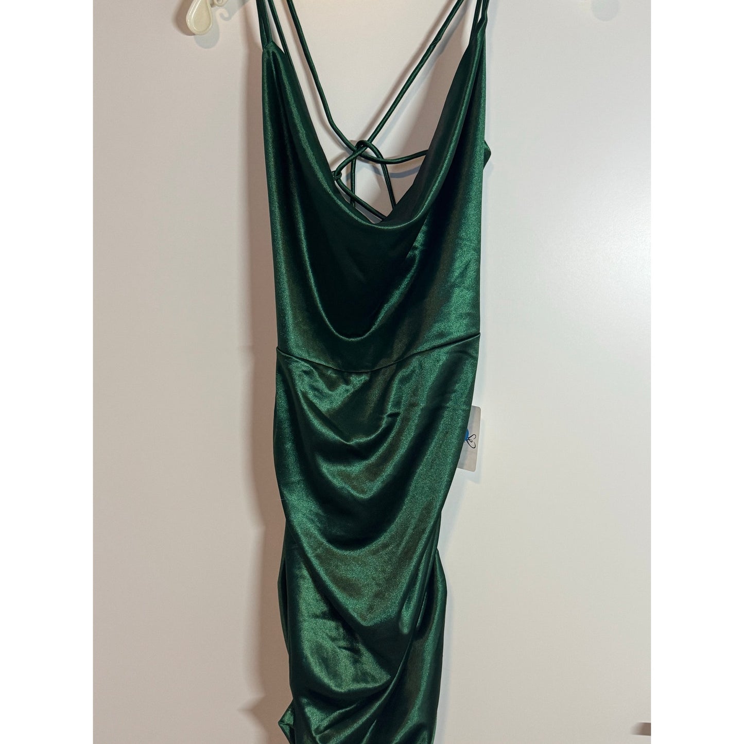 Windsor Hunter Green Satin Bodycon Dress – Size Large NWT