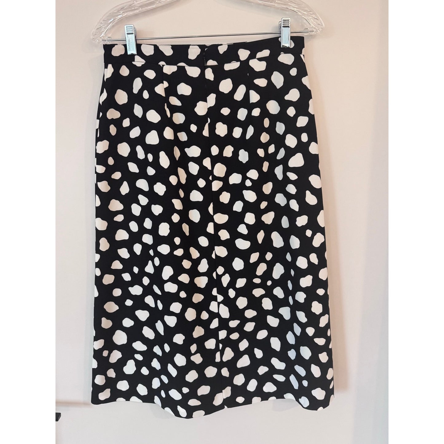 Ann Taylor Black White Polka Dot Midi Skirt Size 2 NEW