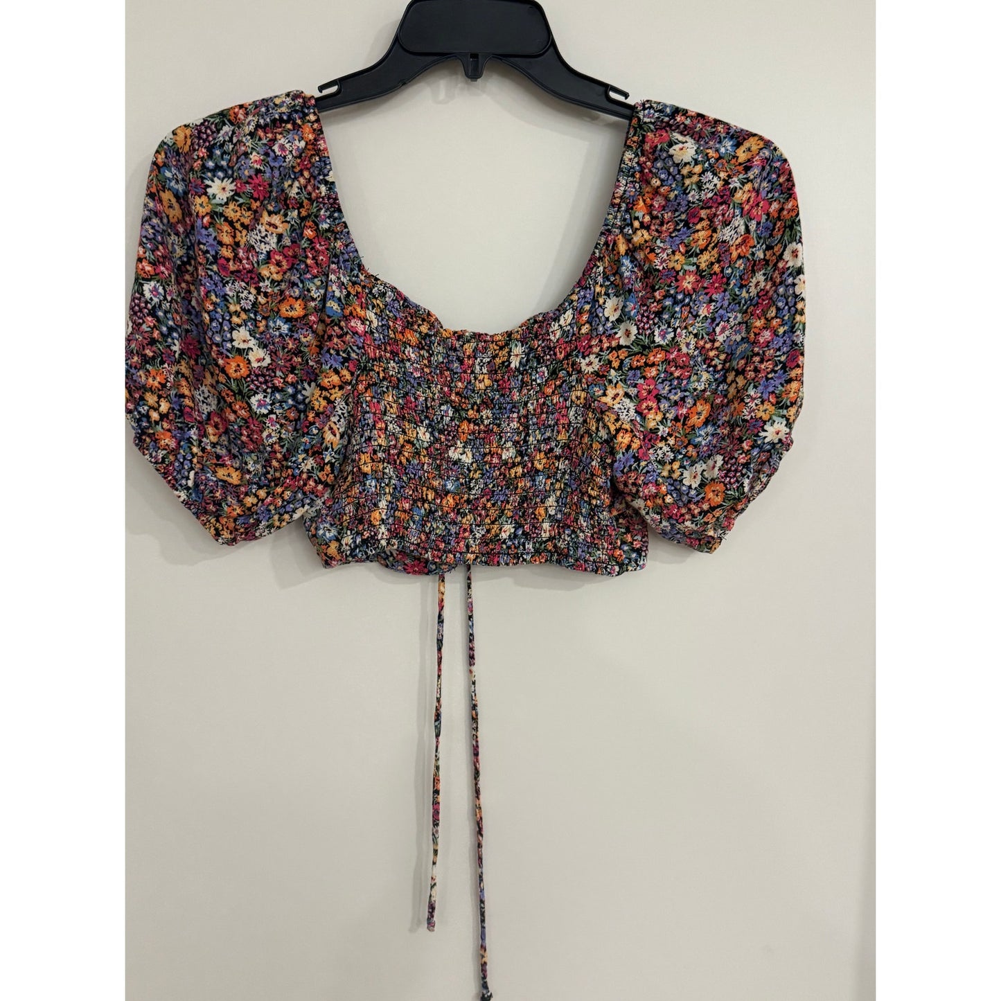 Wild Fable Balloon Sleeve Cropped Top – Size Small – Floral Print