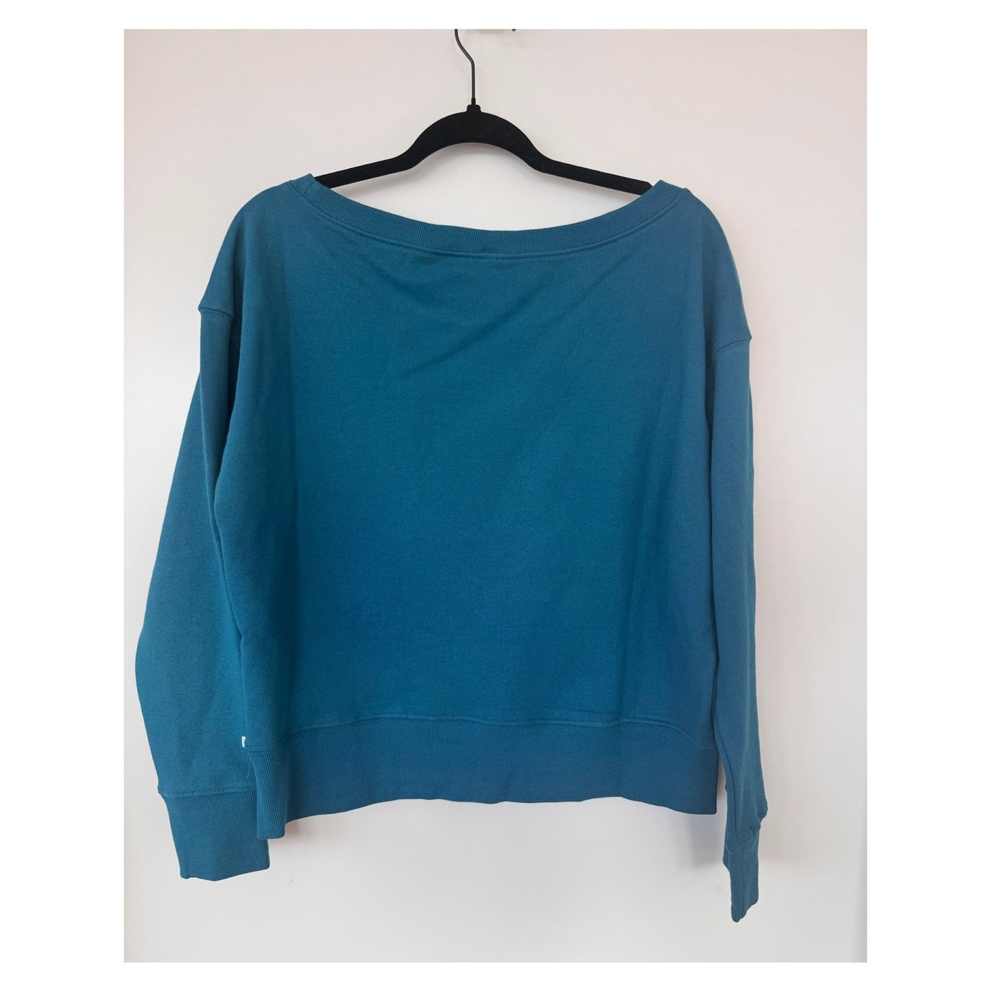 Life Time Women’s Off-Shoulder Crewneck Sweatshirt – Teal | Size Medium | NEW