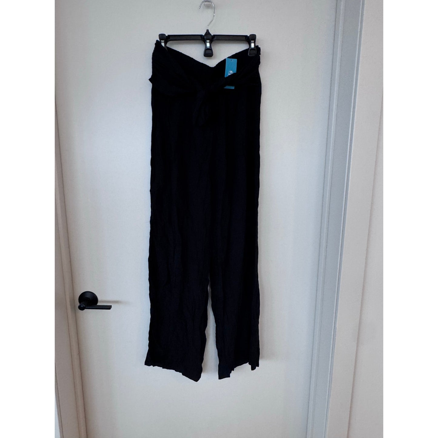 Cupshe Black Wide-Leg Tie Waist Pants | Large| NEW