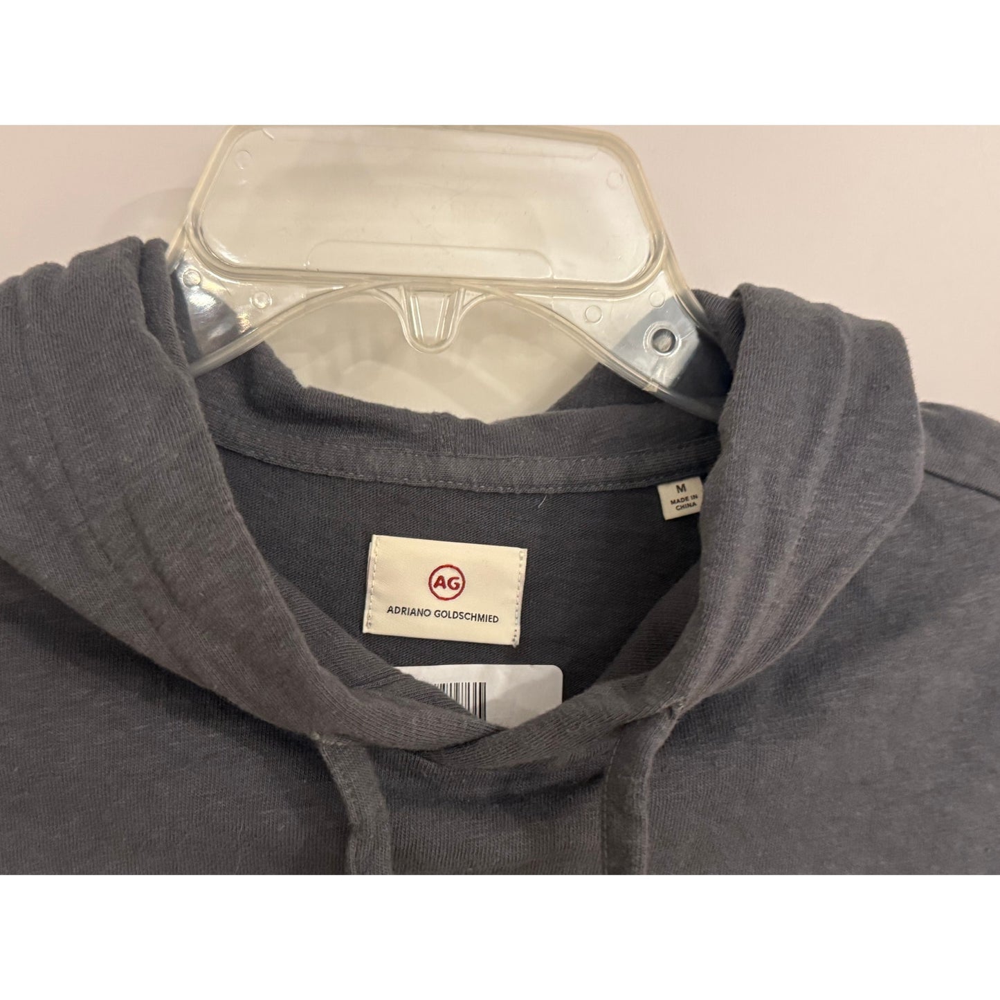 AG Adriano Goldschmied Men’s Hooded Long Sleeve Shirt | Medium | Gray Blue Cotton Hoodie | NEW