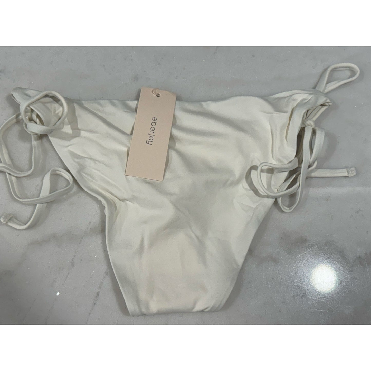 Eberjey So Solid Moderate Bikini Bottom – Ecru – Size Small NWT