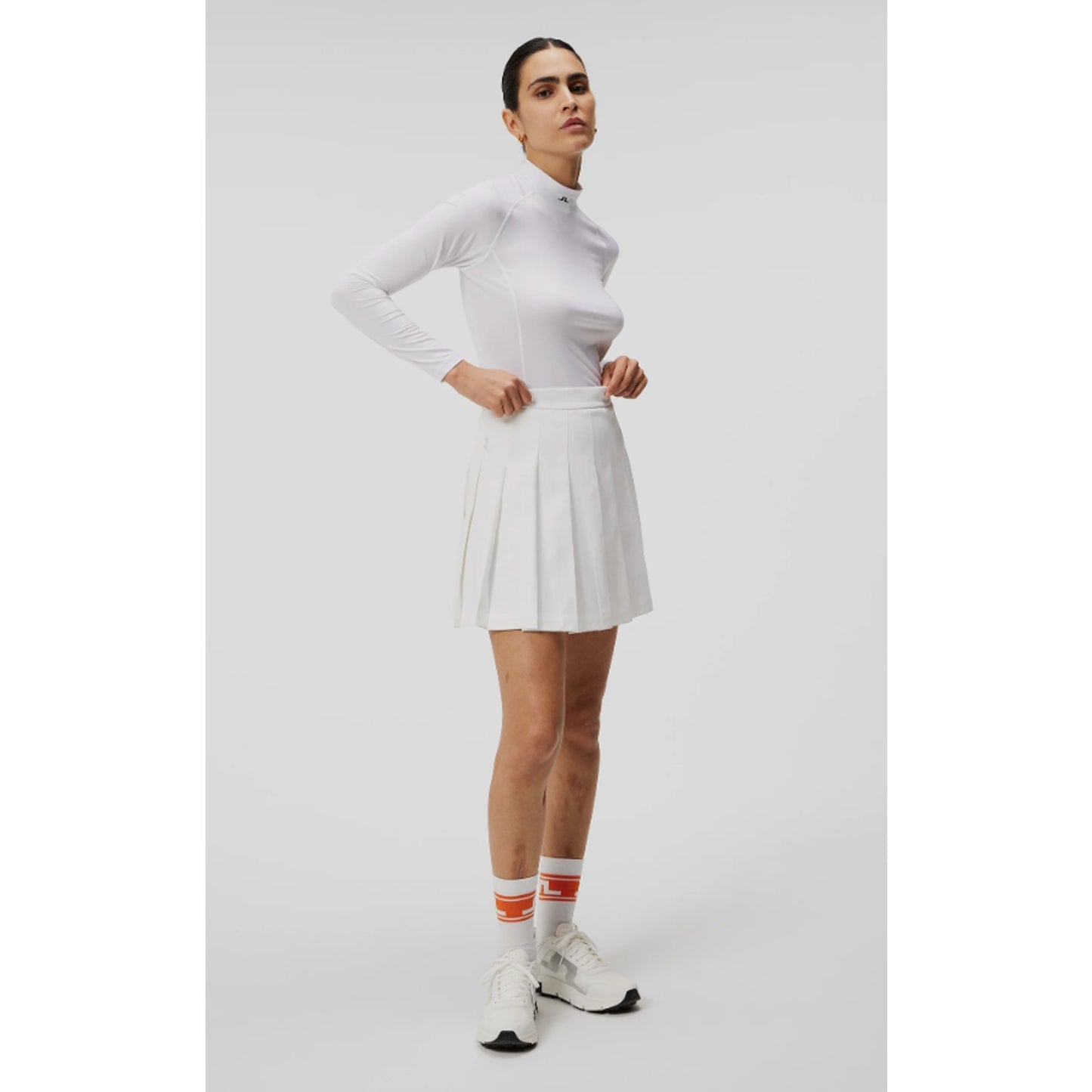 J.Lindeberg Adina Pleated Golf Skirt Large White Includes Matching Shorts NEW