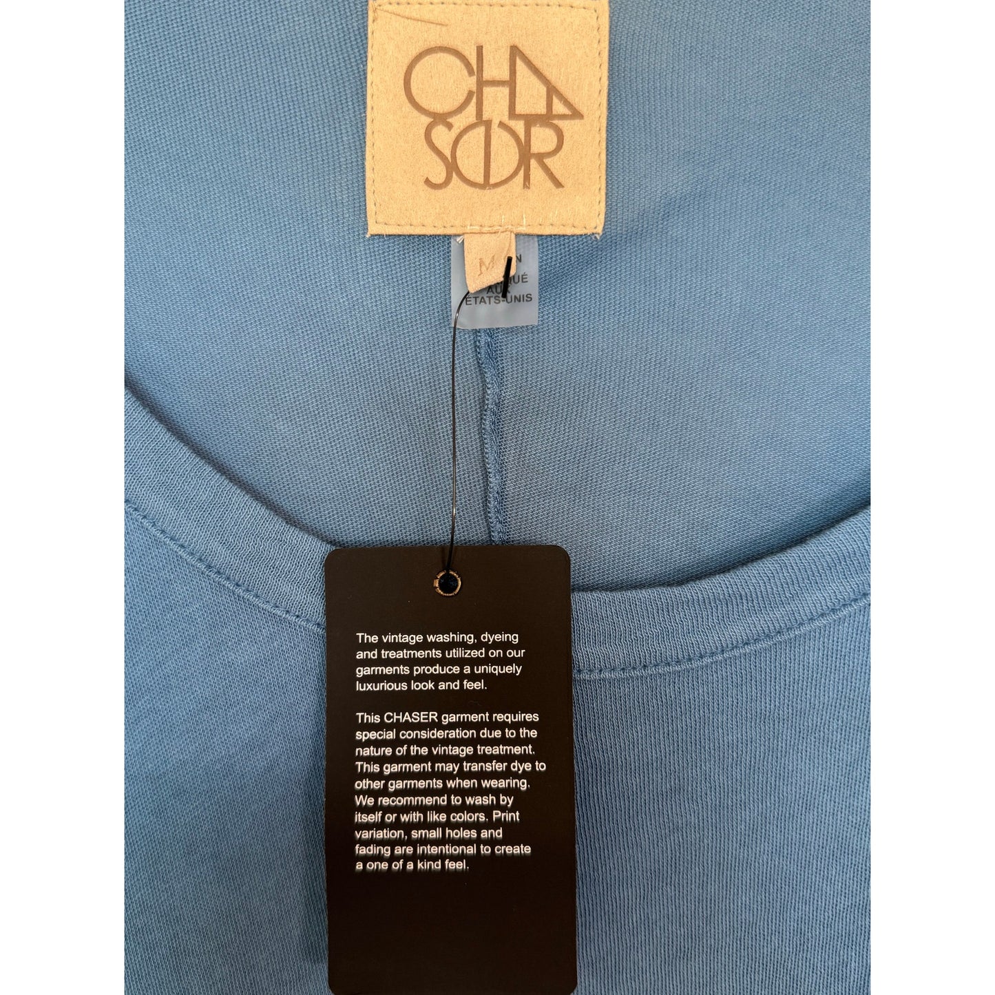 CHASER Oversized Scoop Neck Top | Blue | Size Medium NEW