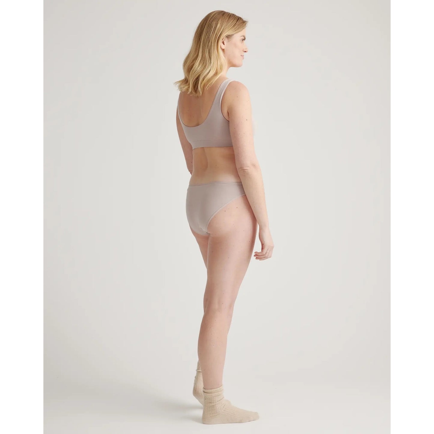 Quince Organic Cotton Bikini Underwear 6-Pack XS Nude/Beige NEW Soft Stretch