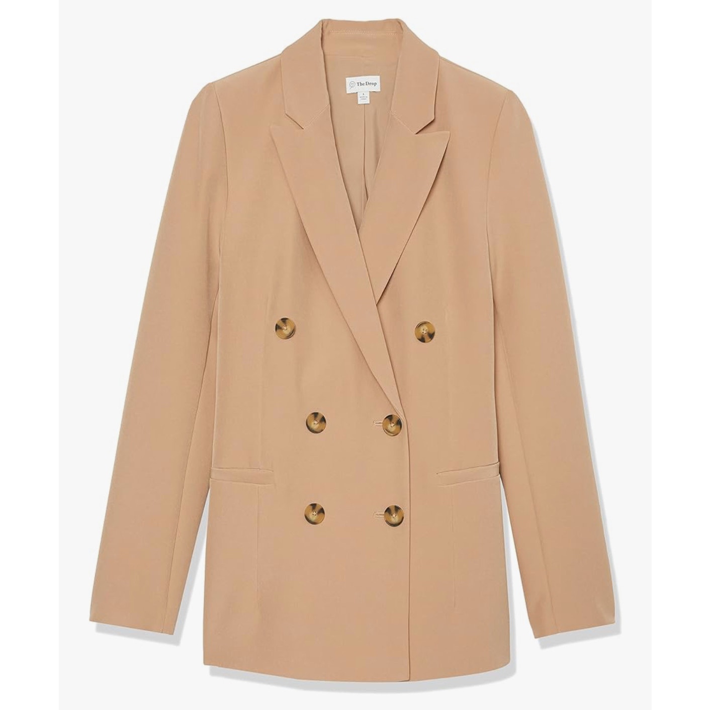 The Drop Women’s Kurt Double-Breasted Blazer | Tan | Size Large NWT