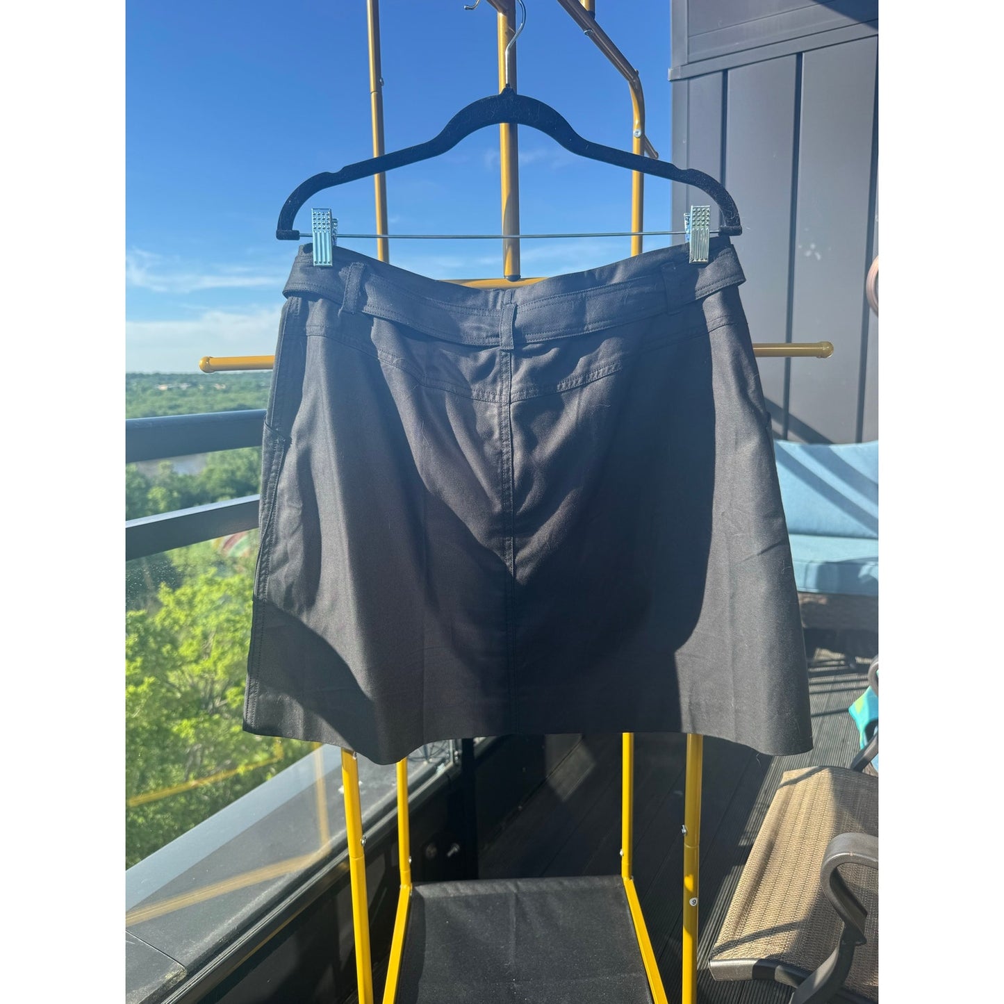 Banana Republic Belted Painter Skirt Black Utility Size 14 NEW